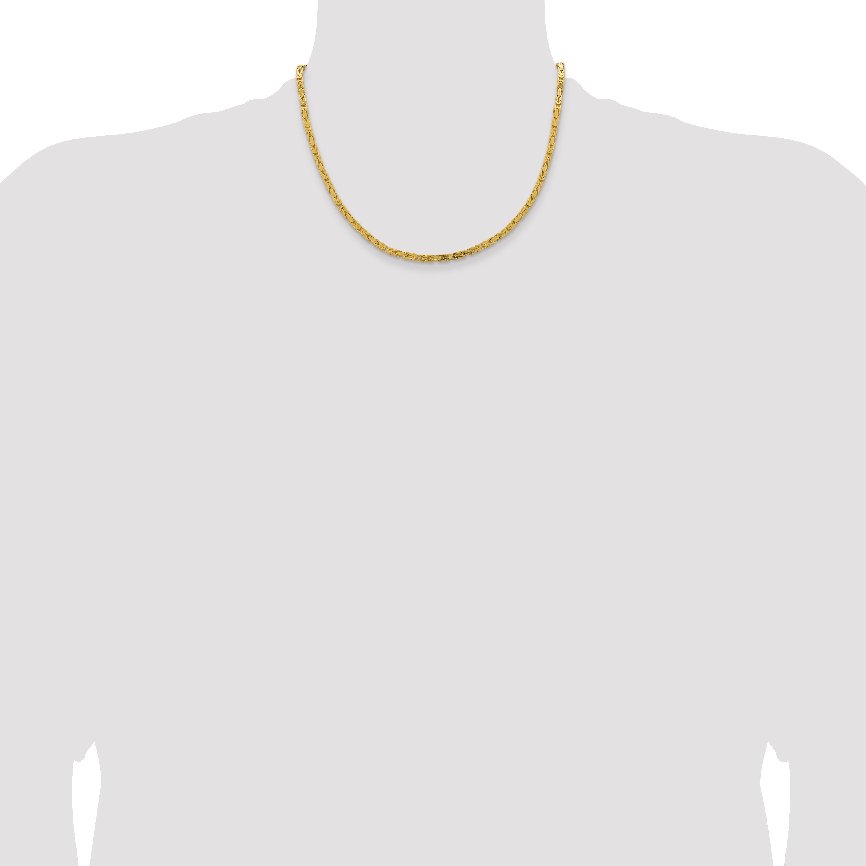 14k 3.25mm Byzantine Chain
