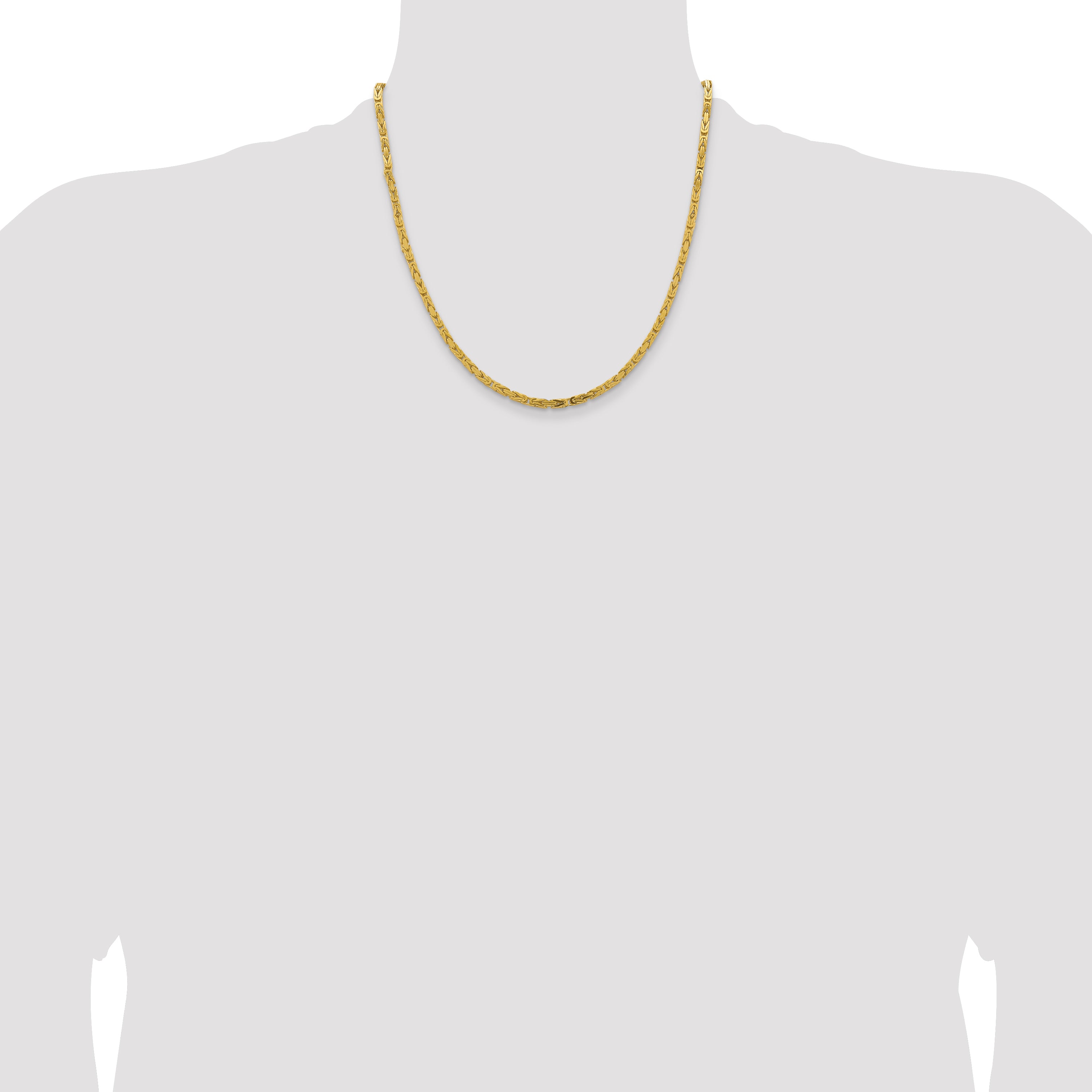 14k 3.25mm Byzantine Chain