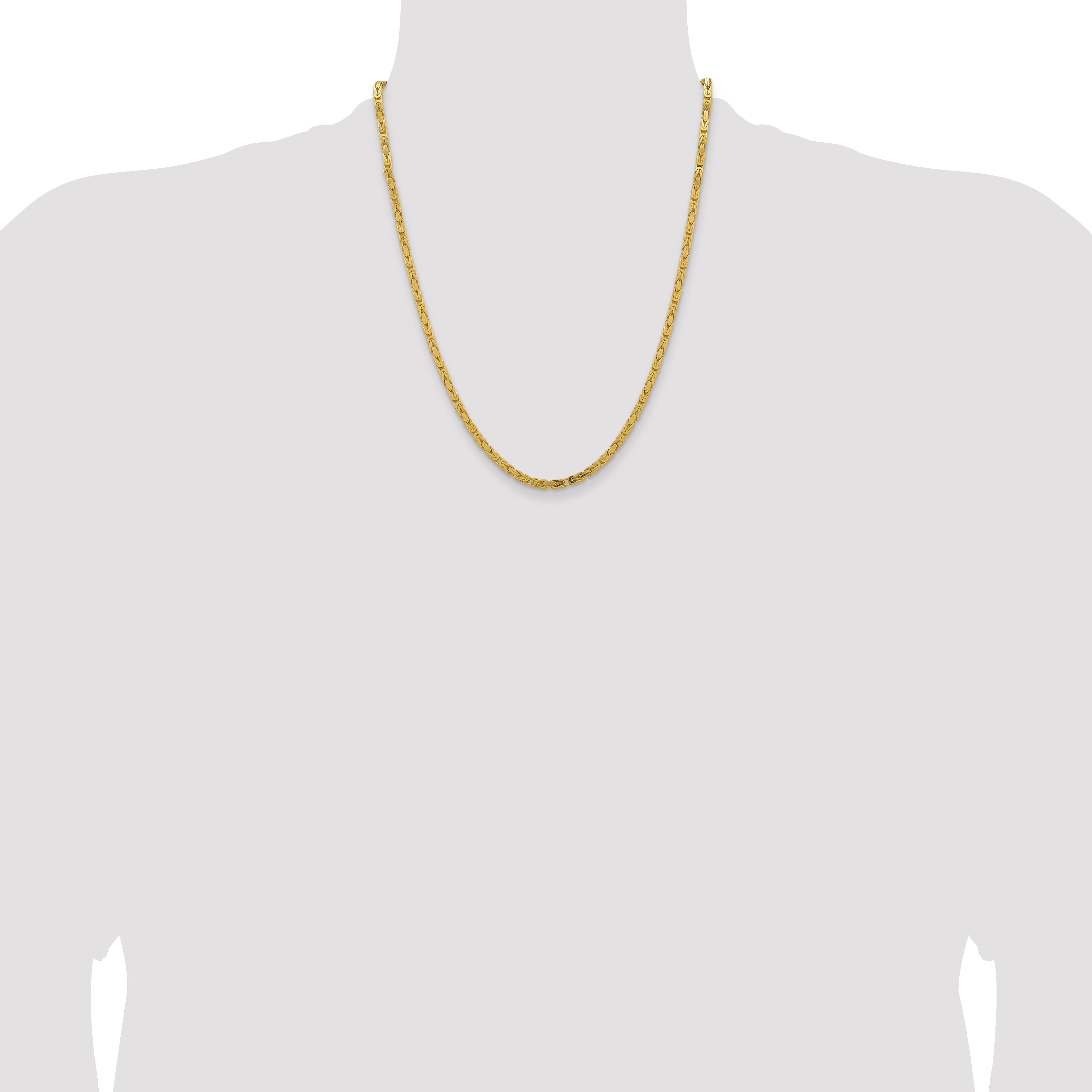 14k 3.25mm Byzantine Chain