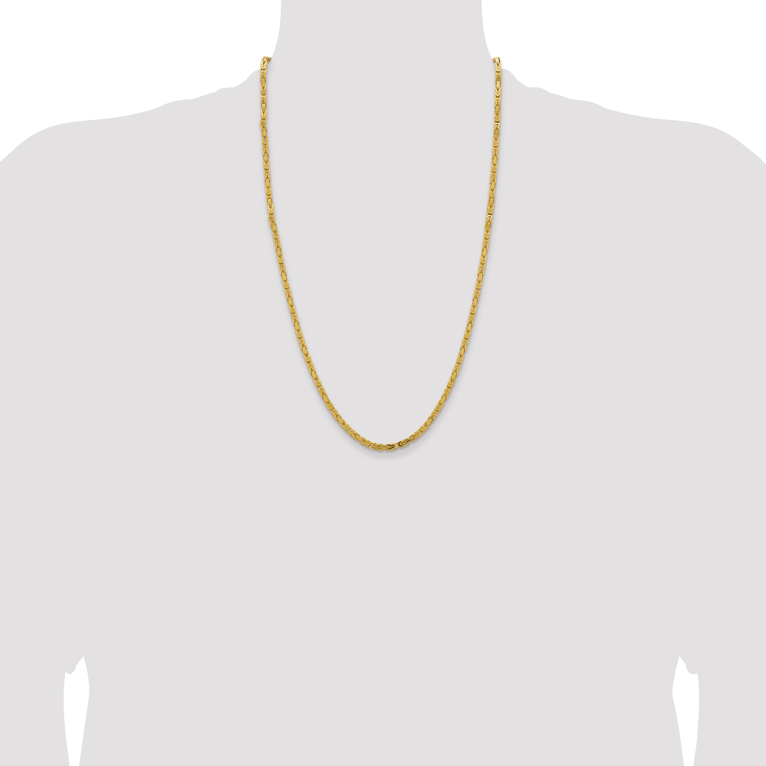 14k 3.25mm Byzantine Chain