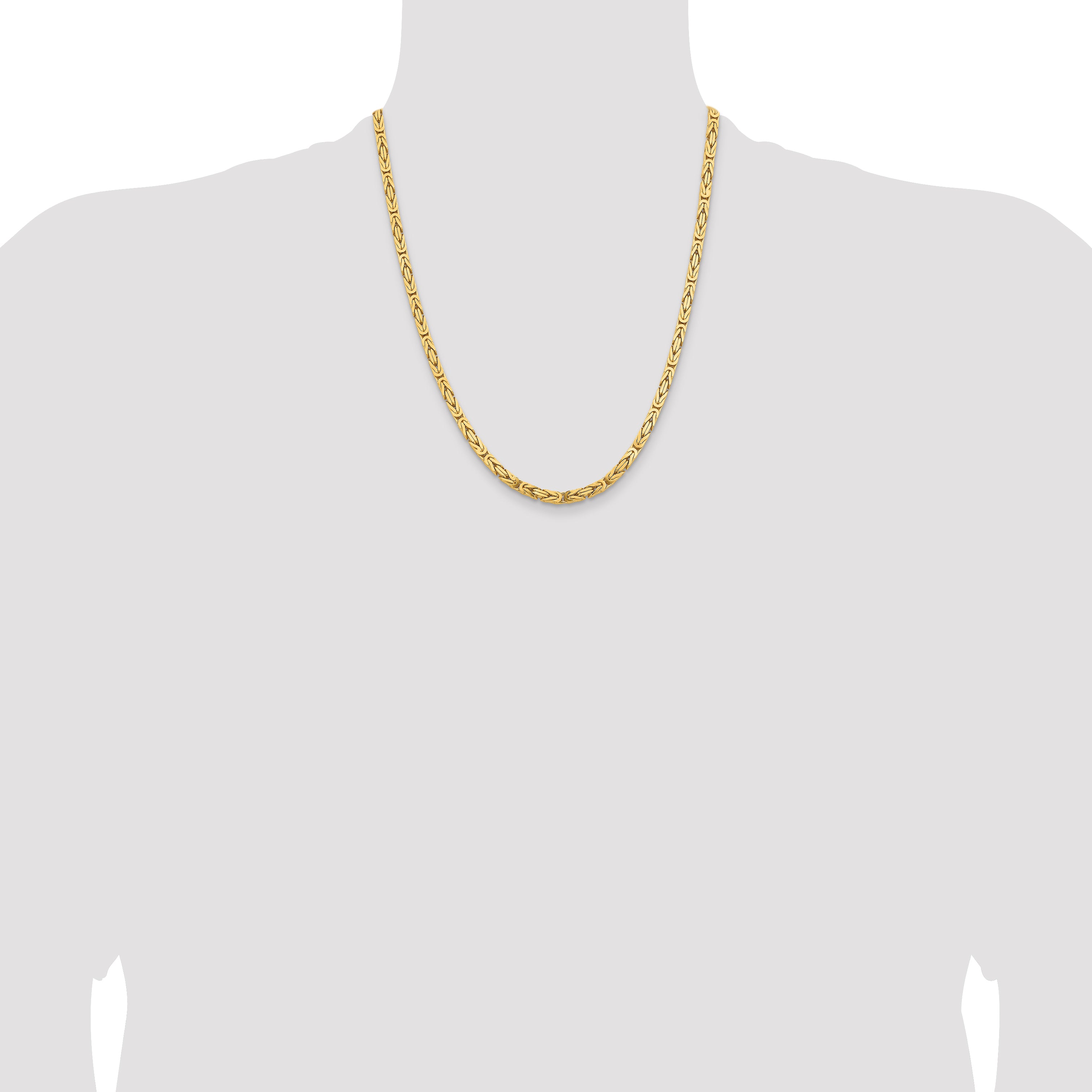 14k 4mm Byzantine Chain