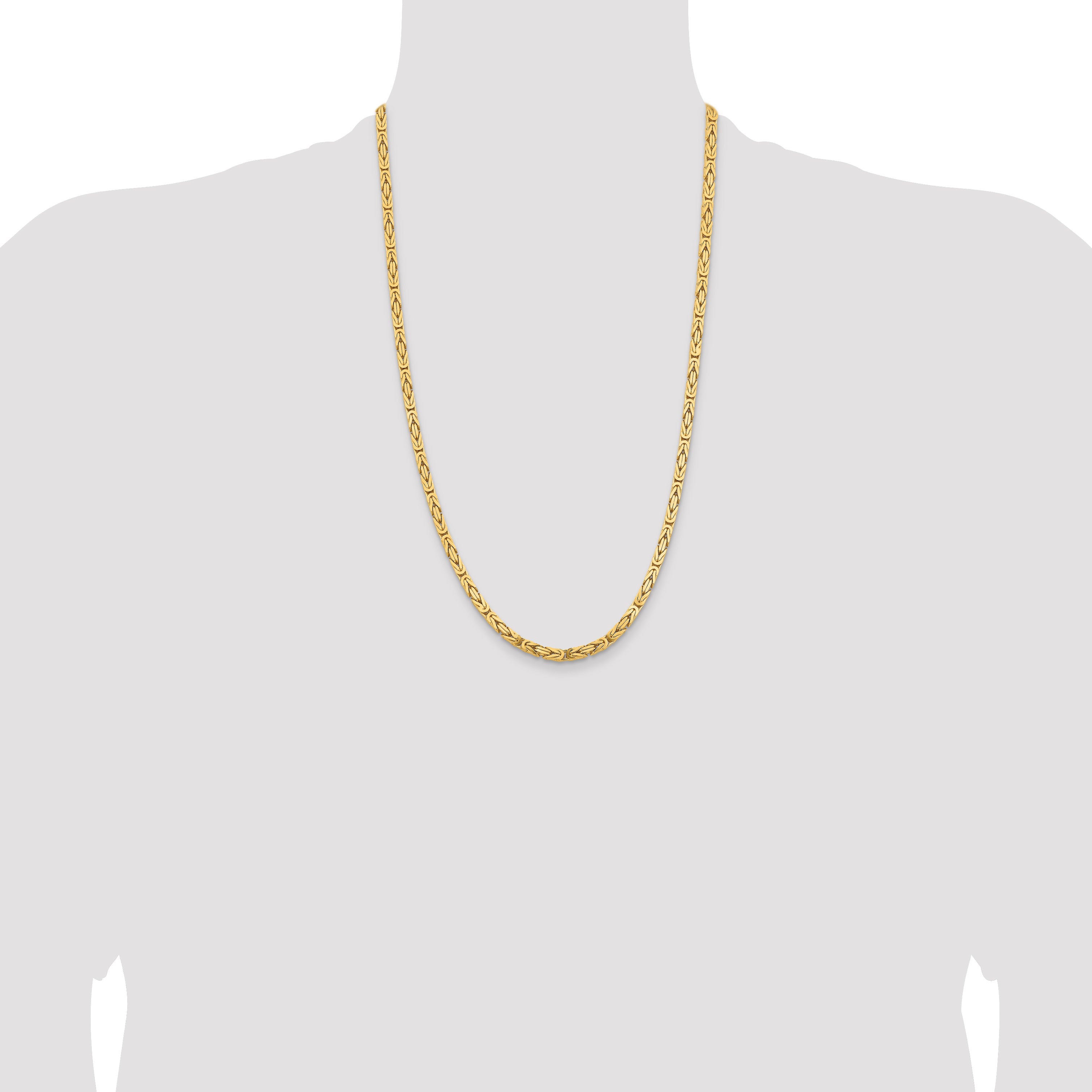 14k 4mm Byzantine Chain