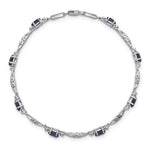 14k White Gold Diamond and Amethyst Bracelet