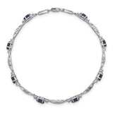 14k White Gold Diamond and Amethyst Bracelet
