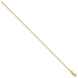 14k 1.0mm Box Chain Anklet