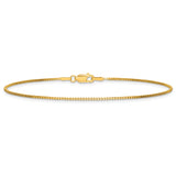 14k 1.05mm Box Chain Anklet
