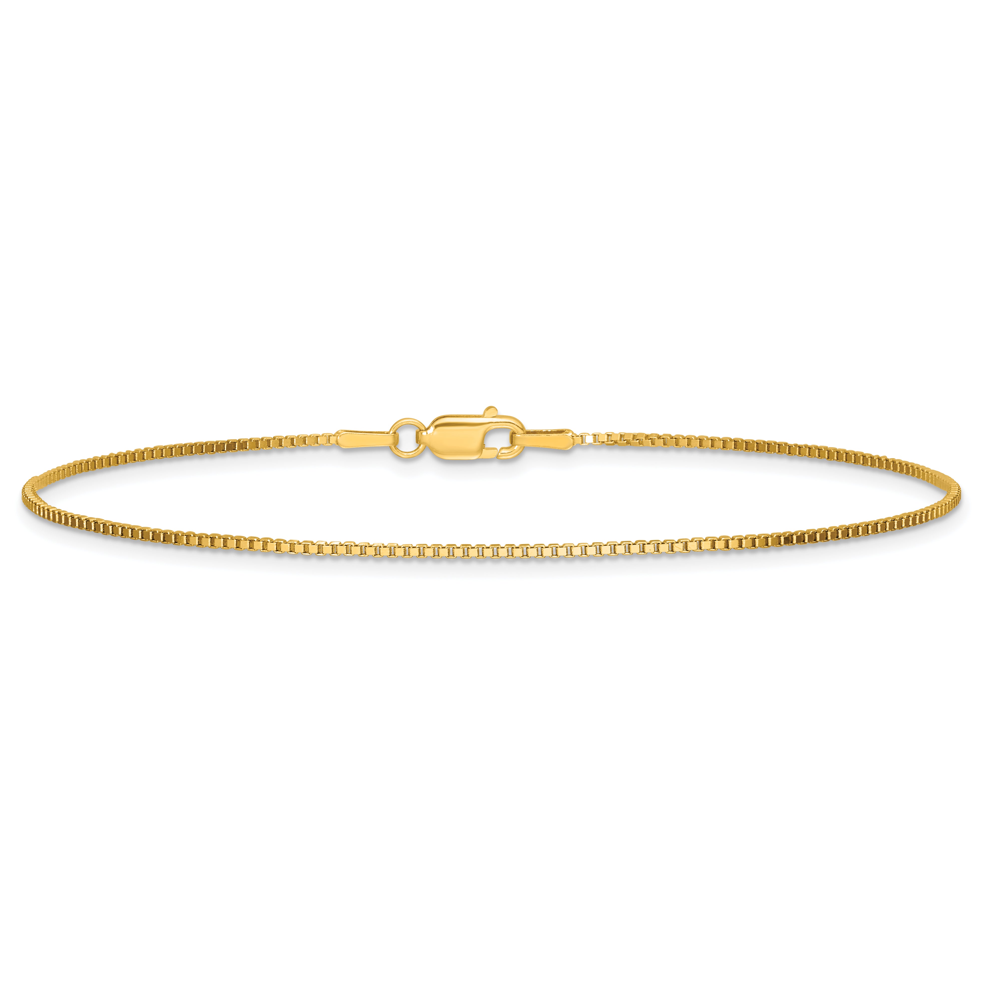 14k 1.05mm Box Chain Anklet