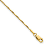 14k 1.1mm Box Chain Anklet