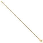 14k 1.1mm Box Chain Anklet