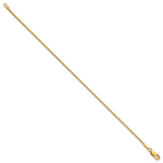 14k 1.3mm Box Chain Anklet
