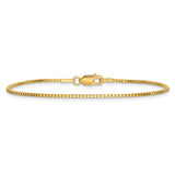 14k 1.3mm Box Chain Anklet