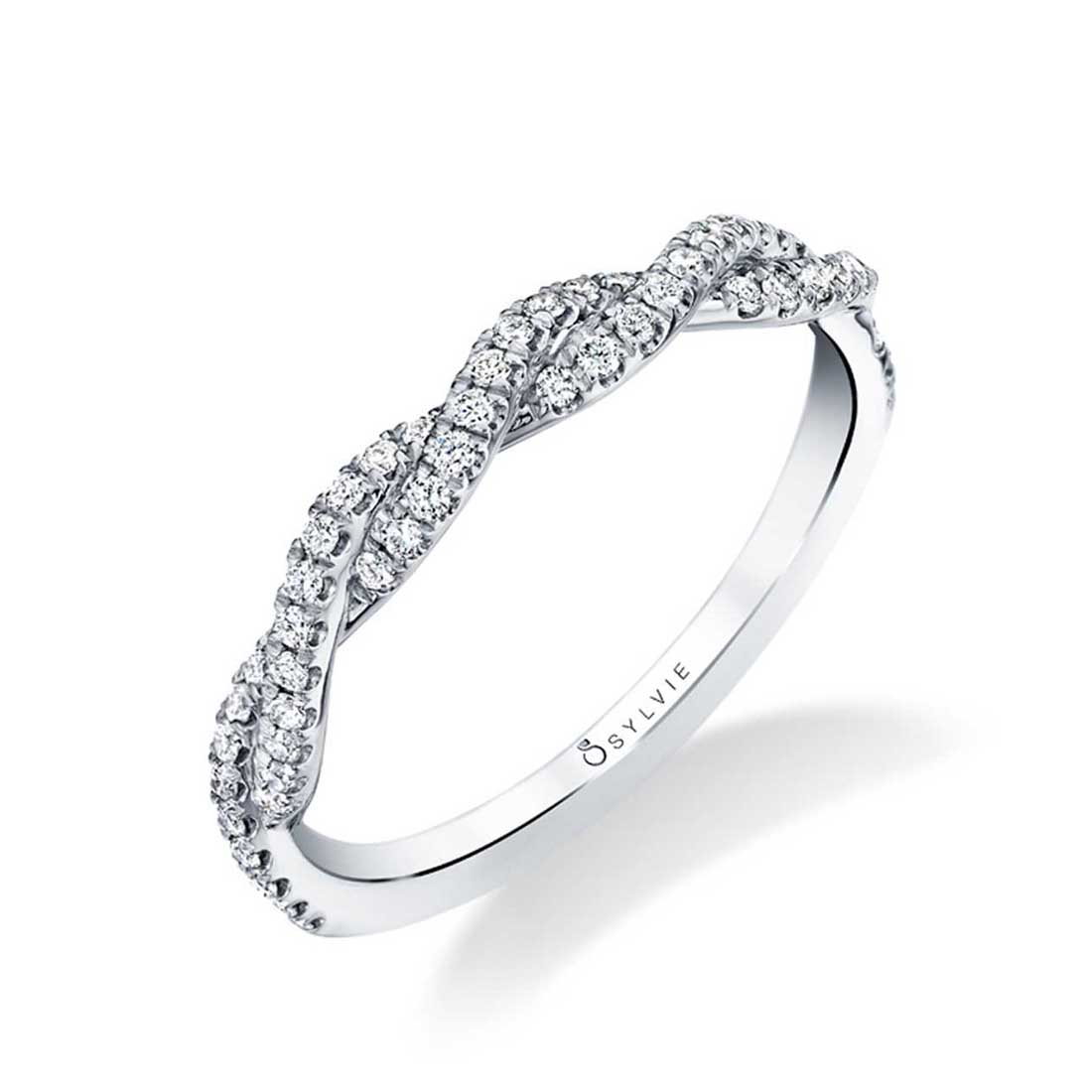 Spiral Diamond Wedding Ring - Ava