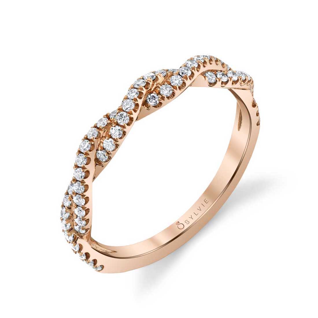 Spiral Diamond Wedding Ring - Ava