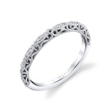 Unique Milgrain Accent Diamond Wedding Band - Regine