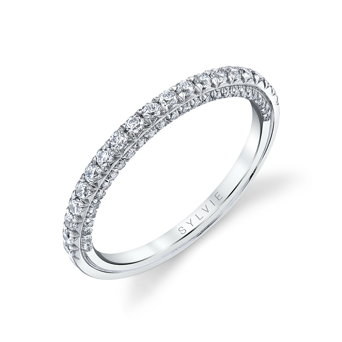 Wedding Band with Diamonds on the Side