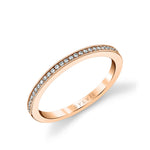 Thin Channel Set Wedding Band