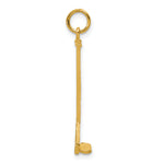 14k Satin D/C Hockey Stick Charm