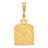 14K Polished 10 Commandment Tablets w/Star Of David Charm
