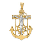 14k Two-tone Mariners Crucifix Pendant