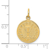 14K Satin and Polished Communion Charm