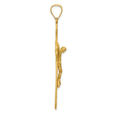 14K Satin Diamond-Cut Crucifix Pendant