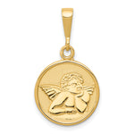 14K Polished and Satin Raphael Angel Pendant