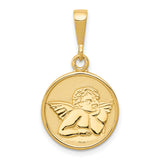 14K Polished and Satin Raphael Angel Pendant