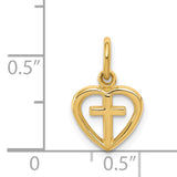 14k Cross in Heart Charm