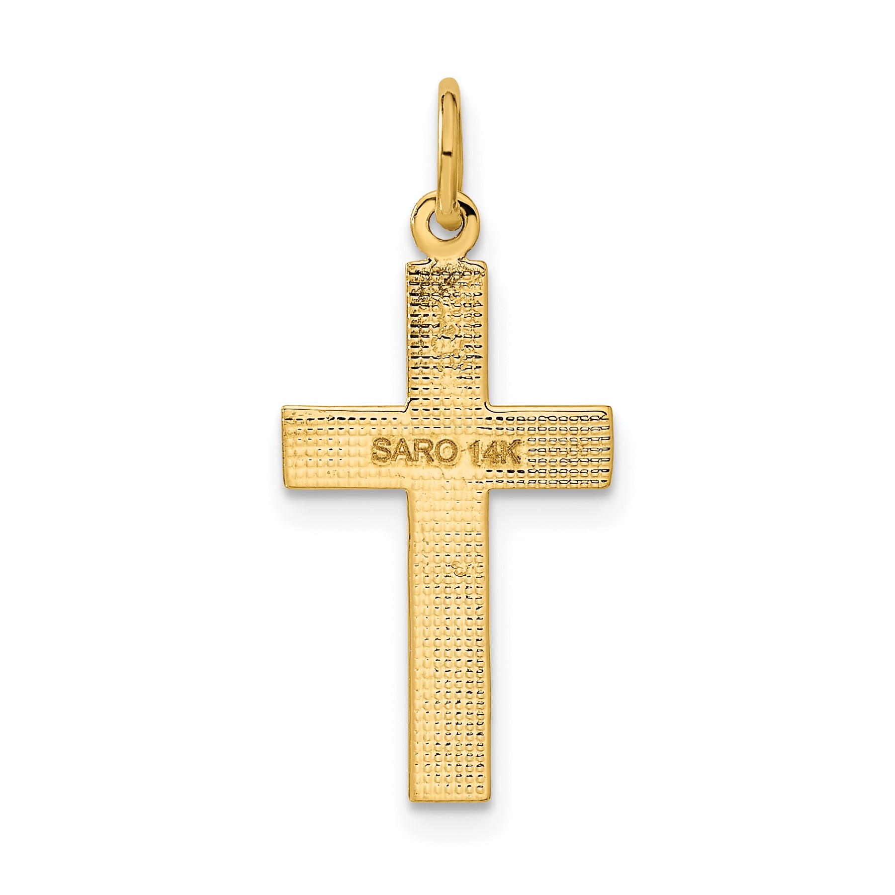 14k Diamond-cut Cross Pendant