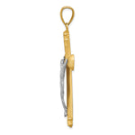 14k Satin Two-tone Crucifix Pendant