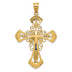 14k Two-tone Diamond-cut Crucifix Pendant