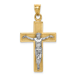 14k Two-tone Crucifix Pendant