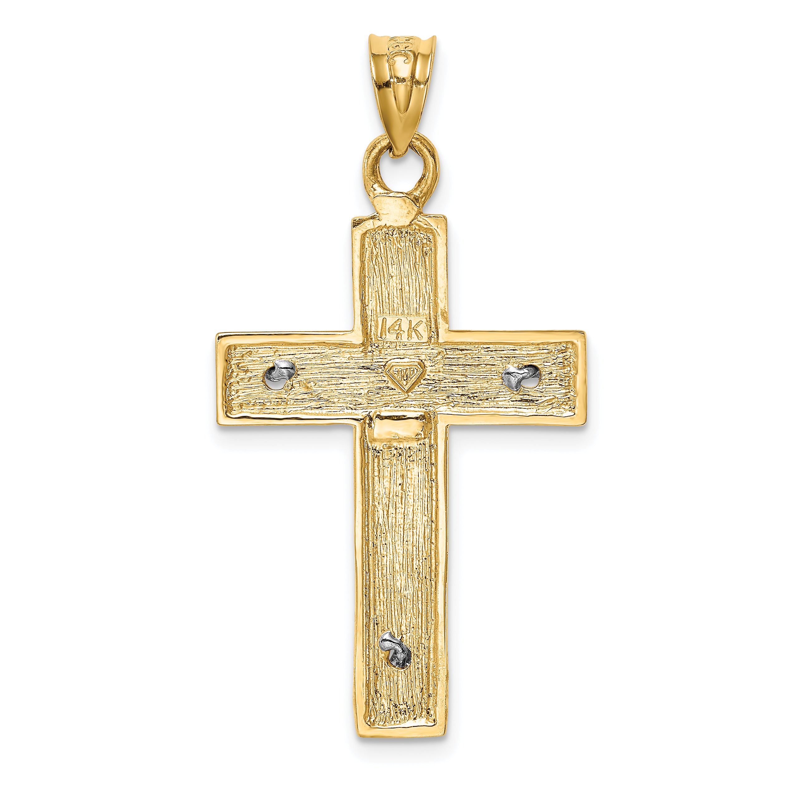 14k Two-tone Crucifix Pendant