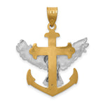14k Two-tone Mariners Cross w/Eagle Pendant