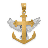 14k Two-tone Mariners Cross w/Eagle Pendant