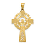 14k Celtic Claddagh Cross Pendant