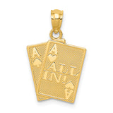 14k Ace of Hearts and Ace of Spades ALL IN! Cards Pendant