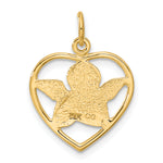 14k Angel in Heart Charm