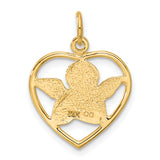14k Angel in Heart Charm