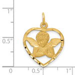 14k Angel in Heart Charm