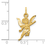 14k Diamond-cut Angel Charm