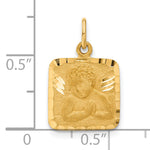 14K Satin and Diamond-Cut Angel Charm