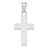 14K White Gold Polished Cross Charm