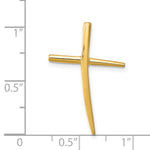 14K Polished Curved Cross Chain Slide