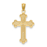 14k Budded Cross Pendant