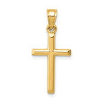 14k Polished Hollow Cross Pendant