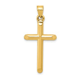 14k 3-D Hollow Cross Pendant