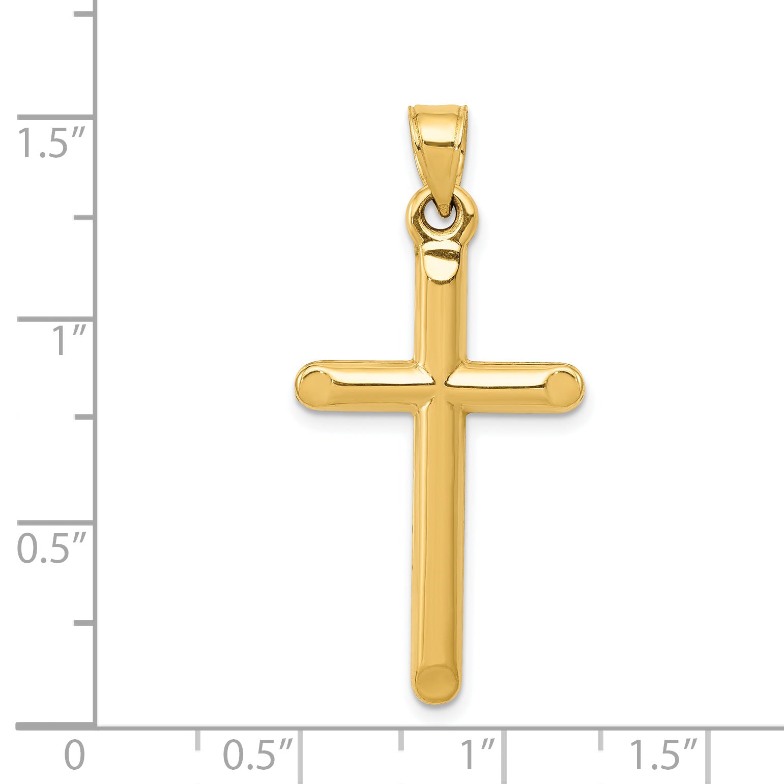 14k 3-D Hollow Cross Pendant