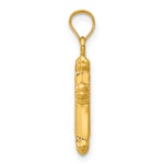 14k Fleur de Lis Hollow Cross Charm