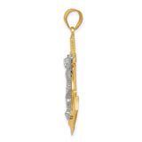 14k Two-tone Diamond-cut Mariners Crucifix Pendant